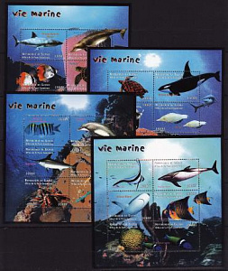 Гвинея, 2001, Морская фауна, Рыбы, 4 листа